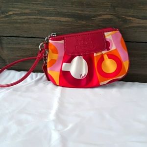 Coach Pink Monogram Wristlet